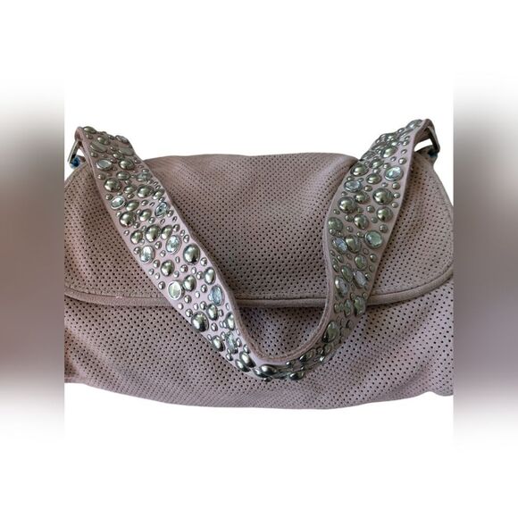🎒 Vintage Deux Lux light dusty Pink western Shoulder Bag with rhinestones - Picture 4 of 5